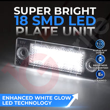 Load image into Gallery viewer, 2x 18 LED NUMBER PLATE LIGHT UNITS 5500K XENON WHITE FOR VW CADDY TRANSPORTER T5 T6