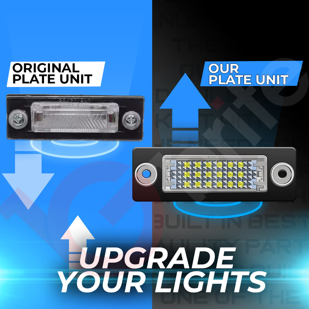 2x 18 LED NUMBER PLATE LIGHT UNITS 5500K XENON WHITE FOR VW CADDY TRANSPORTER T5 T6