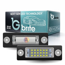 Load image into Gallery viewer, 2x 18 LED NUMBER PLATE LIGHT UNITS 5500K XENON WHITE FOR VW CADDY TRANSPORTER T5 T6