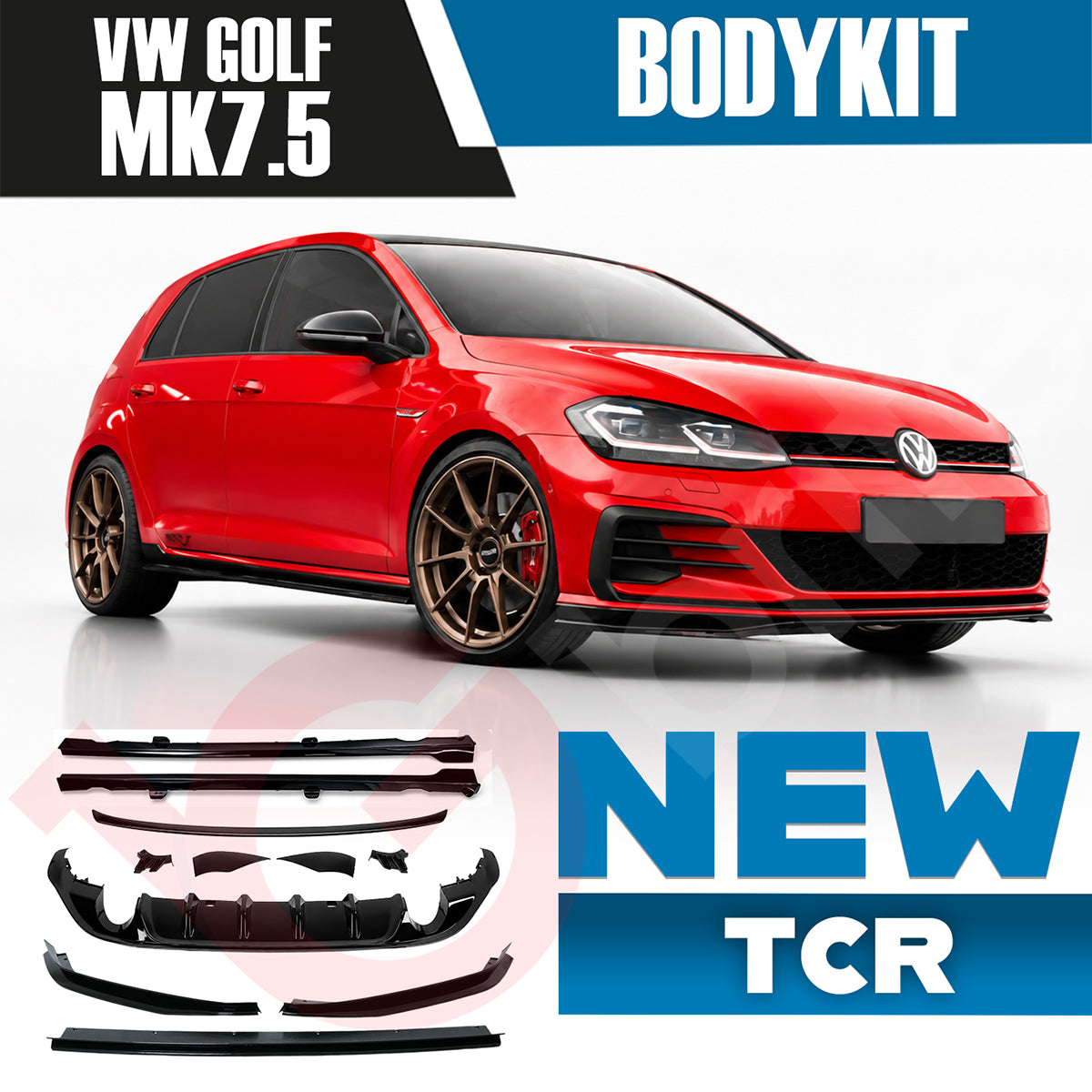 VW GOLF MK7.5 GTI GTD TCR FULL BODYKIT FRONT SPLITTER SIDE SKIRTS SPOILER