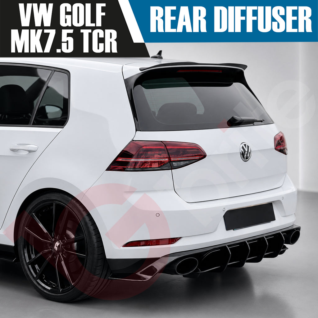 VOKO RACING VOLKSWAGEN GOLF MK7.5 TCR GLOSS BLACK REAR BUMPER DIFFUSER 2017-2020