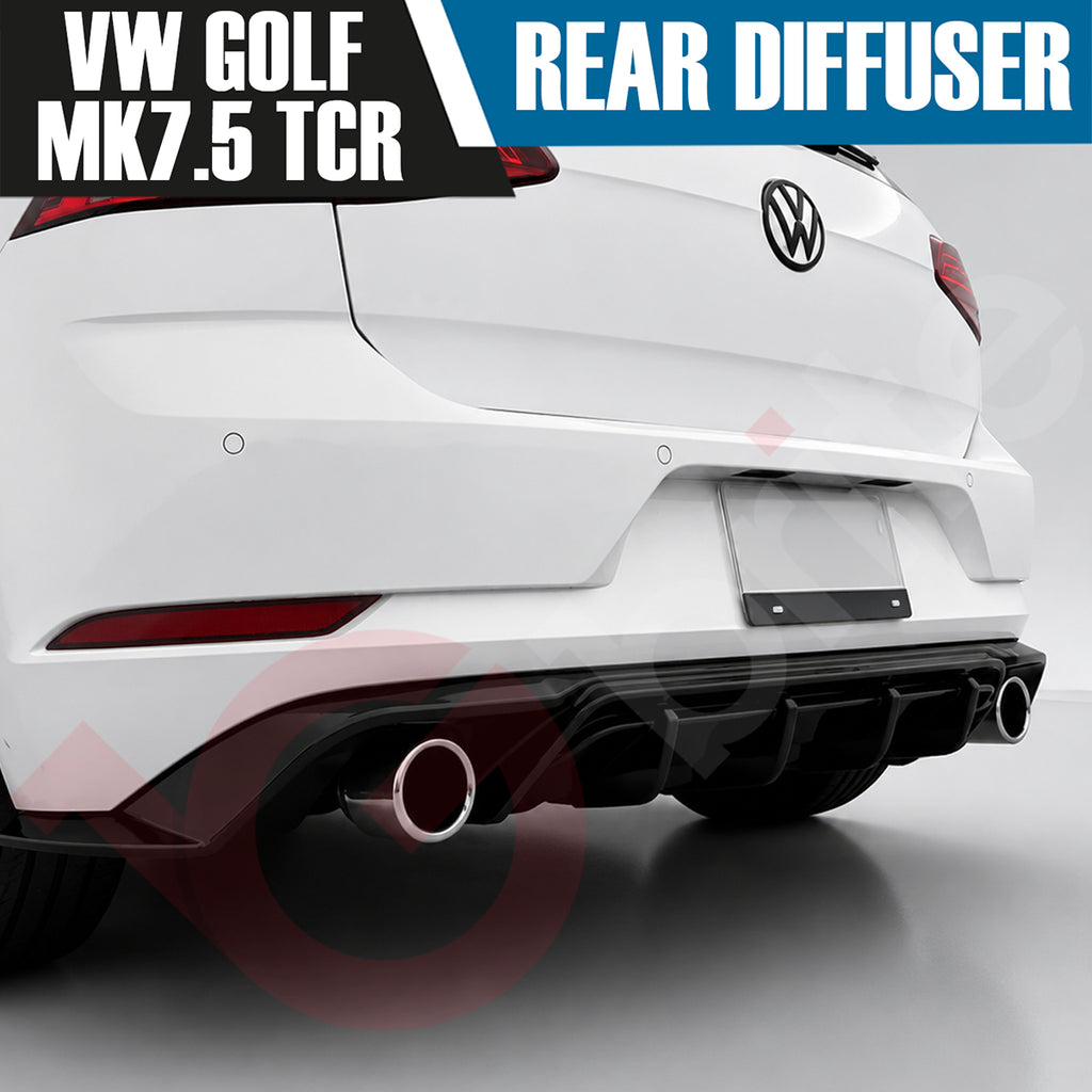 VOKO RACING VOLKSWAGEN GOLF MK7.5 TCR GLOSS BLACK REAR BUMPER DIFFUSER 2017-2020