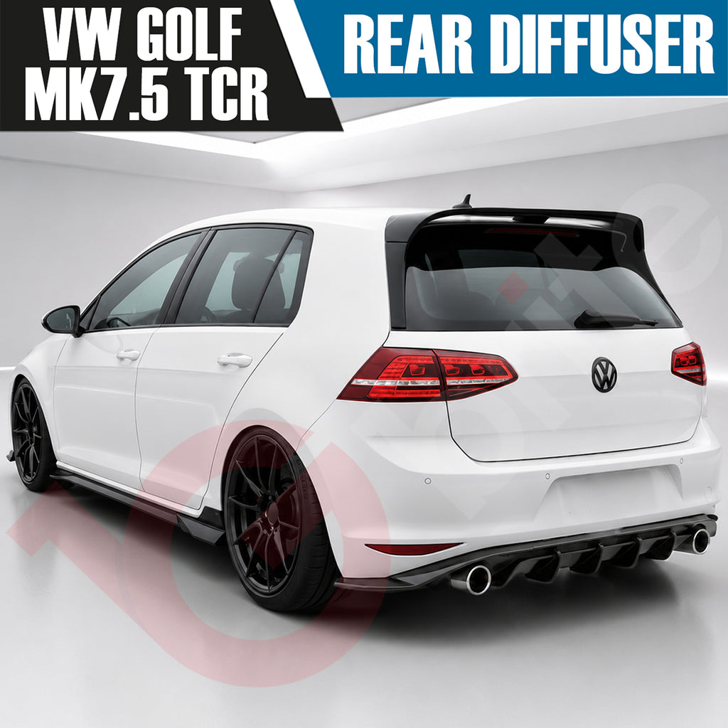 VOKO RACING VOLKSWAGEN GOLF MK7.5 TCR GLOSS BLACK REAR BUMPER DIFFUSER 2017-2020