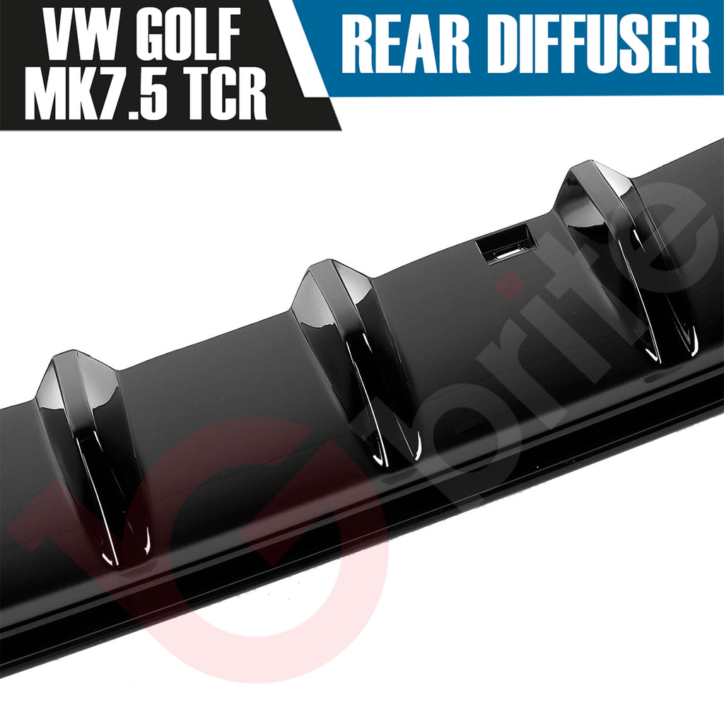 VOKO RACING VOLKSWAGEN GOLF MK7.5 TCR GLOSS BLACK REAR BUMPER DIFFUSER 2017-2020