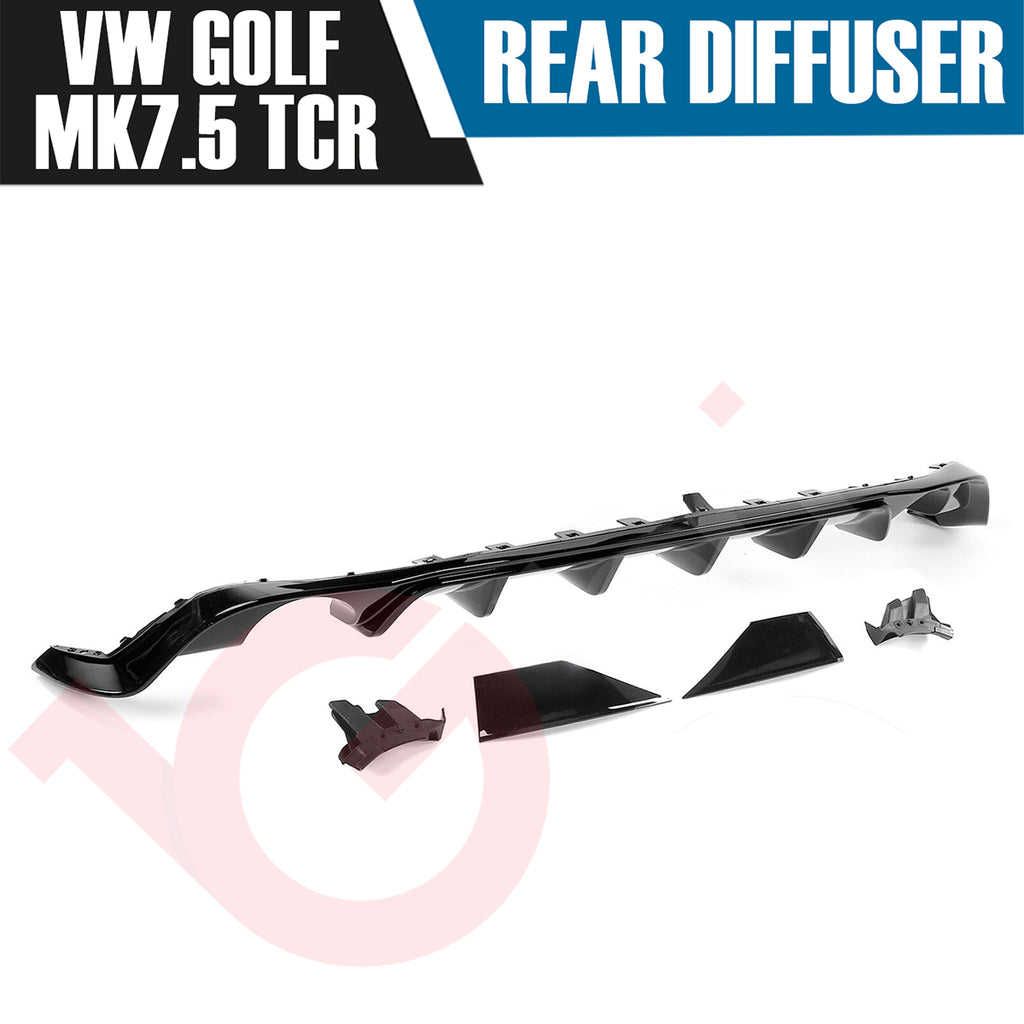 VOKO RACING VOLKSWAGEN GOLF MK7.5 TCR GLOSS BLACK REAR BUMPER DIFFUSER 2017-2020