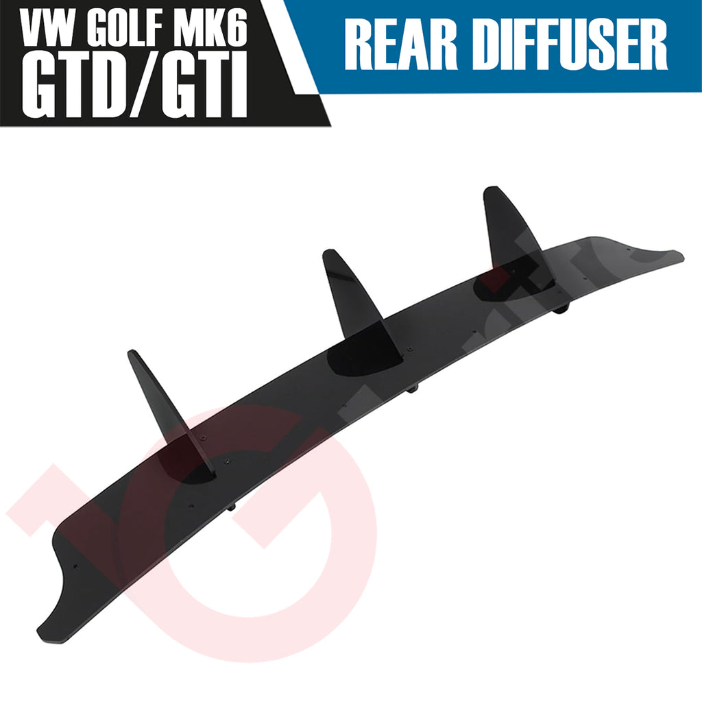 VW GOLF MK6 GTI & GTD VOKO RACING MATT BLACK REAR BUMPER DIFFUSER EXTENSION 2008-2012