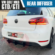 Load image into Gallery viewer, VW GOLF MK6 GTI &amp; GTD VOKO RACING MATT BLACK REAR BUMPER DIFFUSER EXTENSION 2008-2012