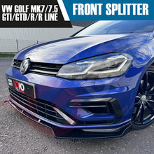 Load image into Gallery viewer, VW GOLF MK7/7.5 GTD GTI R/RLINE VOKO RACING GLOSS BLACK FRONT BUMPER SPLITTER LIP 2013-20