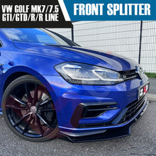 Load image into Gallery viewer, VW GOLF MK7/7.5 GTD GTI R/RLINE VOKO RACING GLOSS BLACK FRONT BUMPER SPLITTER LIP 2013-20