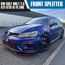 Load image into Gallery viewer, VW GOLF MK7/7.5 GTD GTI R/RLINE VOKO RACING GLOSS BLACK FRONT BUMPER SPLITTER LIP 2013-20