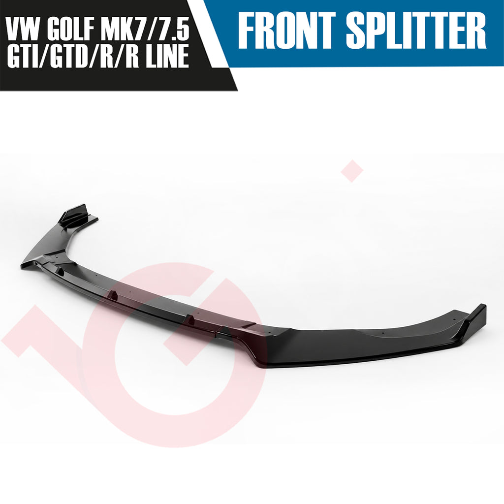 VW GOLF MK7/7.5 GTD GTI R/RLINE VOKO RACING GLOSS BLACK FRONT BUMPER SPLITTER LIP 2013-20