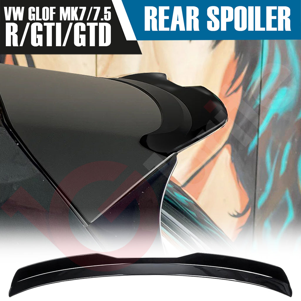 VW GOLF MK7 & 7.5 GTI GTD & R GLOSS BLACK REAR ROOF BOOT SPOILER 2013-2019