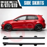 VW Golf MK7 AND MK7.5 GTI GTD R Gloss Black Side Skirts 2014-2020