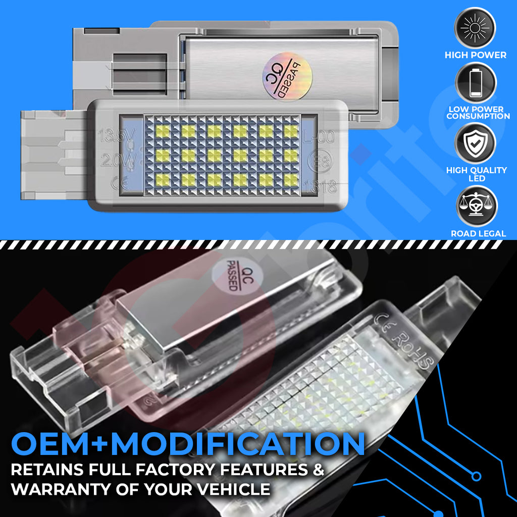 VW GOLF MK5 MK6 MK7 MK7.5 18 SMD LED FOOTWELL LIGHT UNITS OEM REPLACEMENT PLUG & PLAY