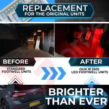 Load image into Gallery viewer, VW GOLF MK5 MK6 MK7 MK7.5 18 SMD LED FOOTWELL LIGHT UNITS OEM REPLACEMENT PLUG &amp; PLAY
