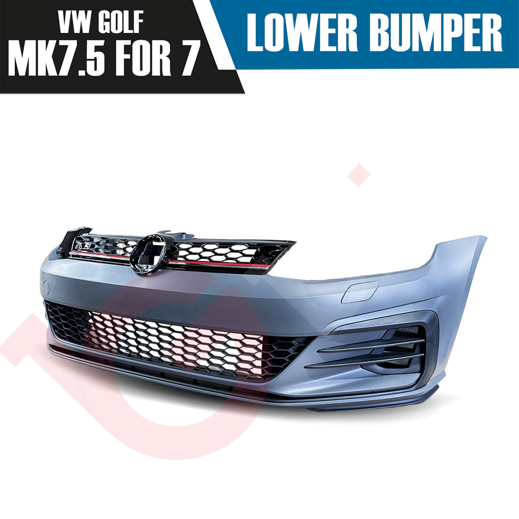 VW GOLF MK7 COMPLETE FRONT BUPMER KIT MK7.5 GTI GTD STYLE PP PRIMER PLASTIC 2013–2016
