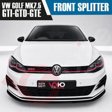 Load image into Gallery viewer, VOKO RACING VW GOLF MK7.5 GTI &amp; GTD &amp; GTE TCR FRONT SPLITTER LIP GLOSS BLACK 2017-2019