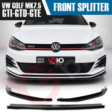 Load image into Gallery viewer, VOKO RACING VW GOLF MK7.5 GTI &amp; GTD &amp; GTE TCR FRONT SPLITTER LIP GLOSS BLACK 2017-2019