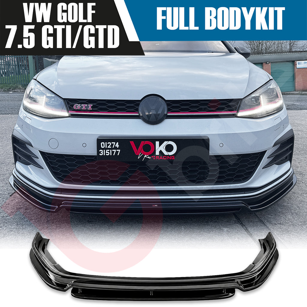 VW GOLF MK7.5 GTI & GTD FULL BODYKIT FRONT SPLITTER SIDE SKIRTS DIFFUSER SPOILER 2017-2020