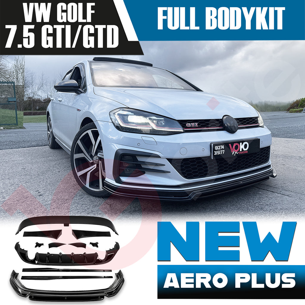 VW GOLF MK7.5 GTI & GTD FULL BODYKIT FRONT SPLITTER SIDE SKIRTS DIFFUSER SPOILER 2017-2020