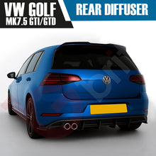 Load image into Gallery viewer, BLACK REAR BUMPER DIFFUSER EXTENSIONS FOR VW GOLF MK7.5 GTI GTD 2017-2020