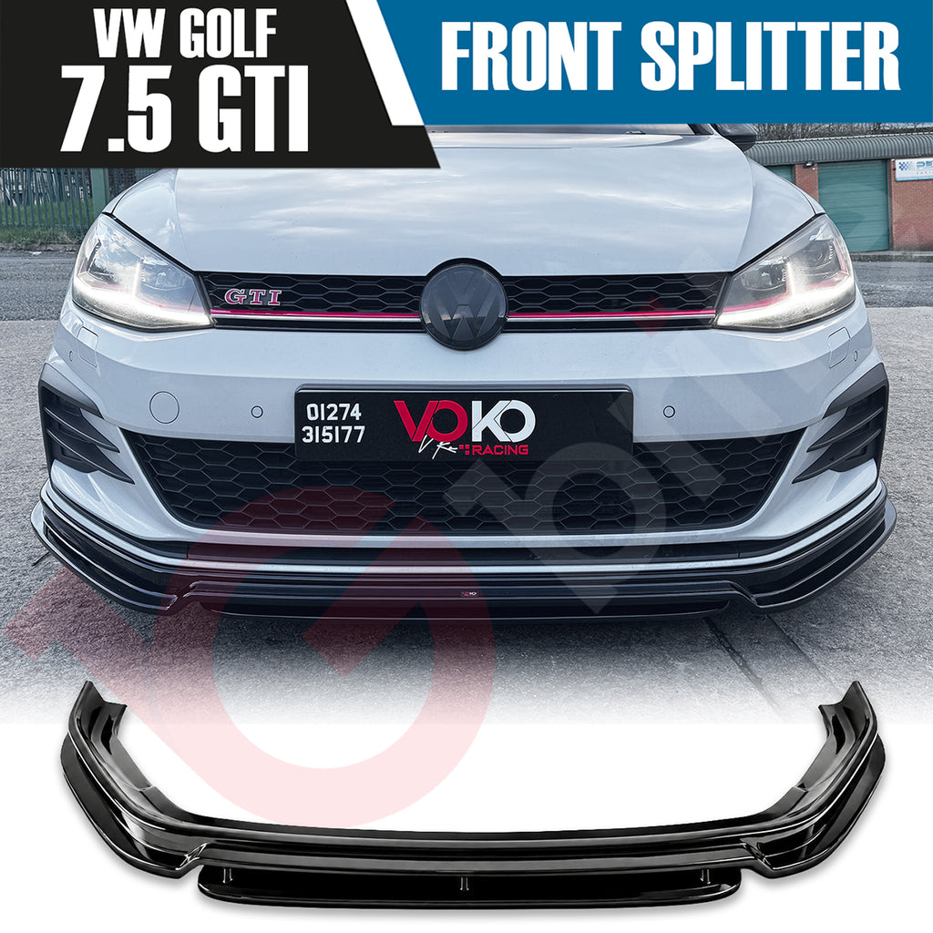 VW GOLF MK7.5 GTI GTD VOKO RACING GLOSS BLACK FRONT BUMPER SPLITTER LIP