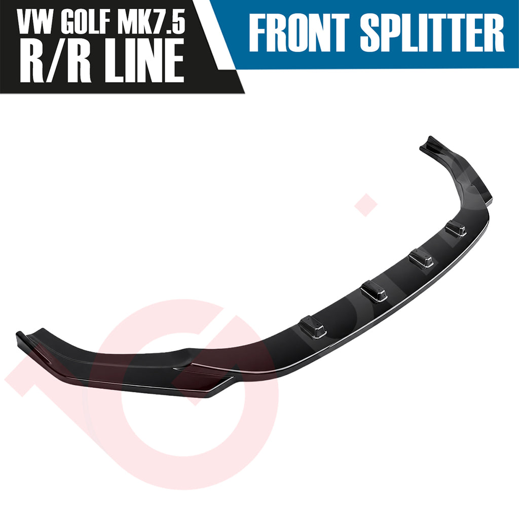 VOKO RACING VW GOLF MK 7.5 R & R LINE FRONT BUMPER SPLITTER LIP GLOSS BLACK 2017-2020