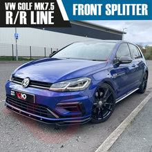 Load image into Gallery viewer, VOKO RACING VW GOLF MK 7.5 R &amp; R LINE FRONT BUMPER SPLITTER LIP GLOSS BLACK 2017-2020