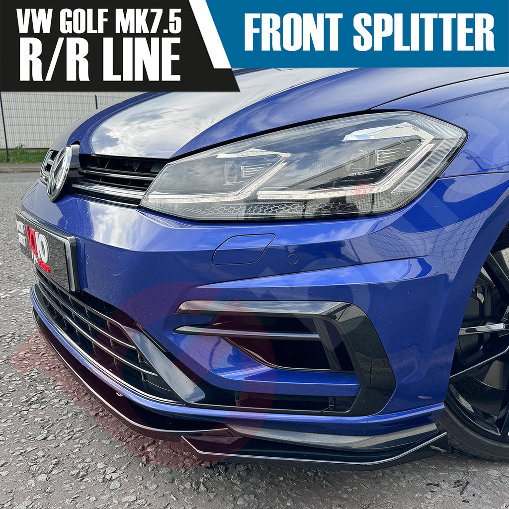 VOKO RACING VW GOLF MK 7.5 R & R LINE FRONT BUMPER SPLITTER LIP GLOSS BLACK 2017-2020
