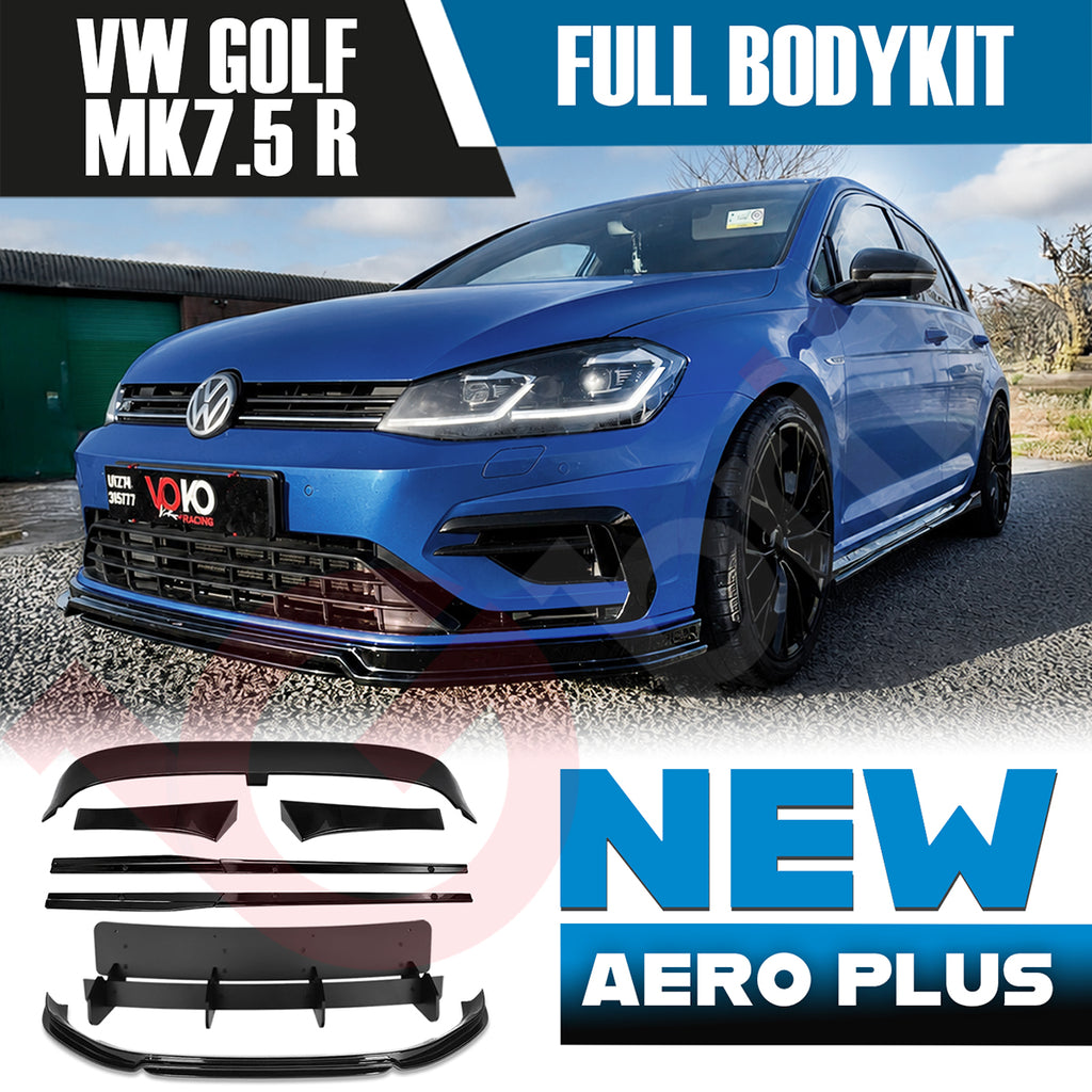 VW GOLF MK7.5 R FULL BODYKIT FRONT SPLITTER SIDE SKIRTS DIFFUSER SPOILER 2017-2020