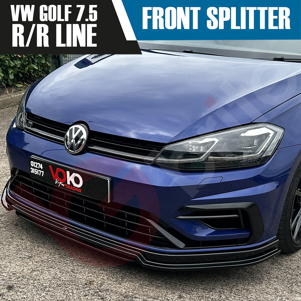 VW GOLF MK7.5 R VOKO RACING GLOSS BLACK FRONT BUMPER SPLITTER LIP