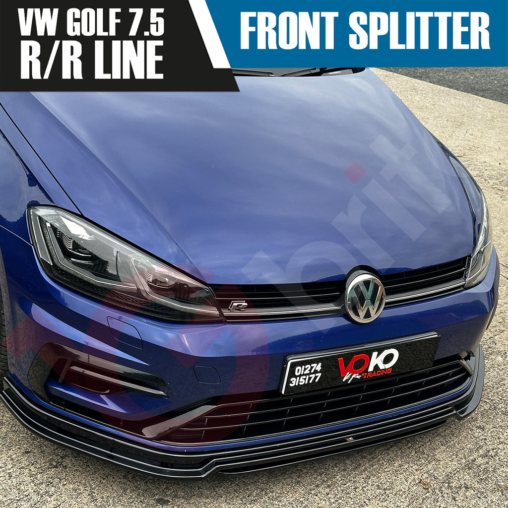 VW GOLF MK7.5 R VOKO RACING GLOSS BLACK FRONT BUMPER SPLITTER LIP
