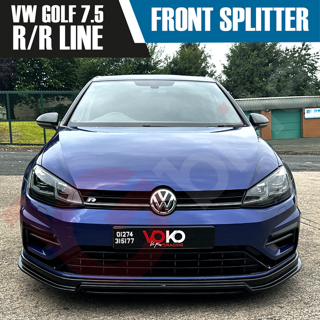 VW GOLF MK7.5 R VOKO RACING GLOSS BLACK FRONT BUMPER SPLITTER LIP
