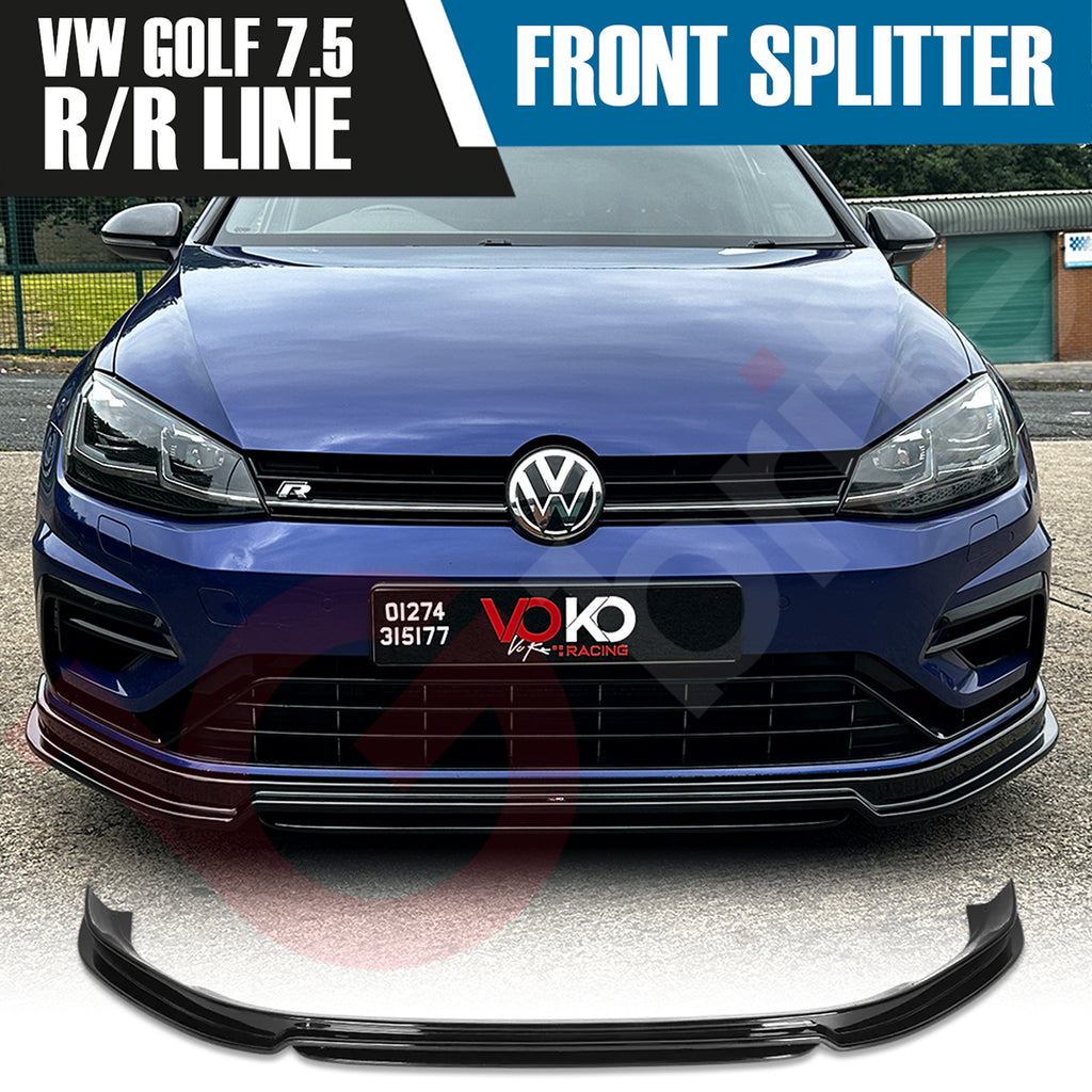 VW GOLF MK7.5 R VOKO RACING GLOSS BLACK FRONT BUMPER SPLITTER LIP