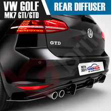 Load image into Gallery viewer, VW GOLF MK7 GTI &amp; GTD REAR BUMPER DIFFUSER WITH REAR SIDE SPLITTERS 2013 - 2017