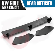 Load image into Gallery viewer, VW GOLF MK7 GTI &amp; GTD REAR BUMPER DIFFUSER WITH REAR SIDE SPLITTERS 2013 - 2017