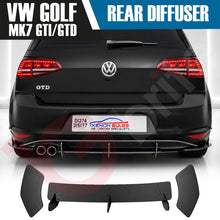 Load image into Gallery viewer, VW GOLF MK7 GTI &amp; GTD REAR BUMPER DIFFUSER WITH REAR SIDE SPLITTERS 2013 - 2017