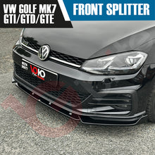 Load image into Gallery viewer, VW GOLF MK7 GTI GTD &amp; GTE VOKO RACING GLOSS BLACK FRONT BUMPER SPLITTER LIP 2013-2016