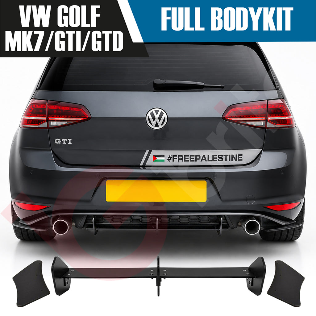 VW GOLF MK7 GTI & GTD FULL BODYKIT FRONT SPLITTER SIDE SKIRTS DIFFUSER SPOILER 2013-2016