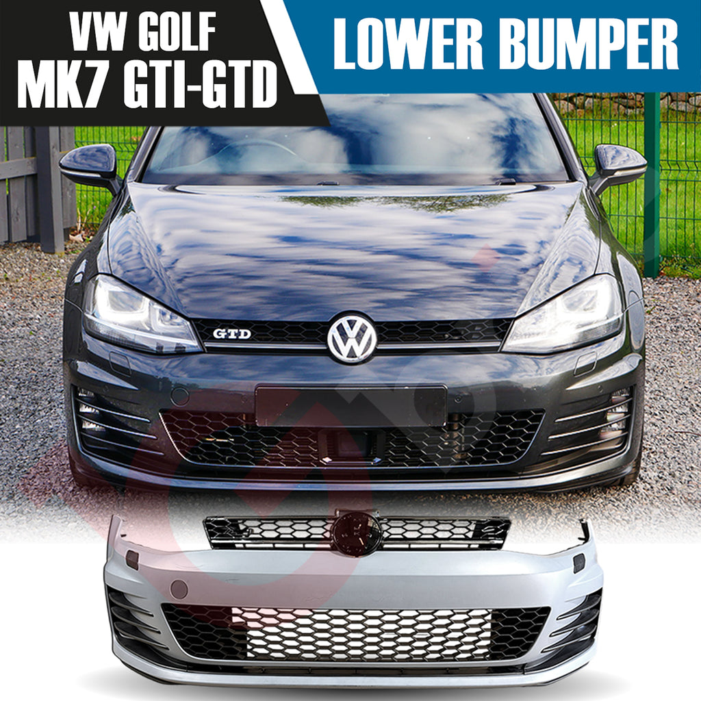 VOLKSWAGEN GOLF MK7 GTD GTI COMPLETE FRONT BUMPER KIT PRIMER PP PLASTIC