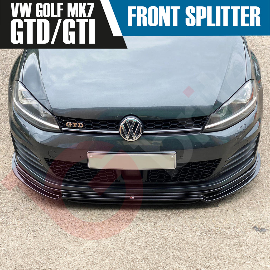 VW GOLF MK7 GTI GTD VOKO RACING GLOSS BLACK FRONT BUMPER SPLITTER LIP