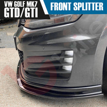 Load image into Gallery viewer, VW GOLF MK7 GTI GTD VOKO RACING GLOSS BLACK FRONT BUMPER SPLITTER LIP