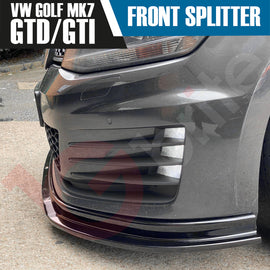 VW GOLF MK7 GTI GTD VOKO RACING GLOSS BLACK FRONT BUMPER SPLITTER LIP