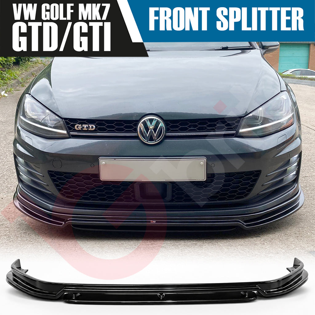 VW GOLF MK7 GTI GTD VOKO RACING GLOSS BLACK FRONT BUMPER SPLITTER LIP