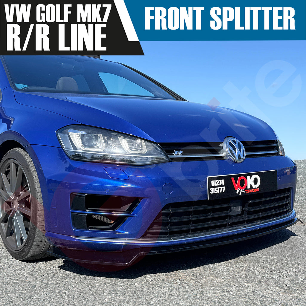 VW GOLF MK7 R/RLINE VOKO RACING GLOSS BLACK FRONT BUMPER SPLITTER LIP 2013-2016