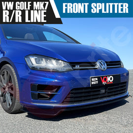 VW GOLF MK7 R/RLINE VOKO RACING GLOSS BLACK FRONT BUMPER SPLITTER LIP 2013-2016