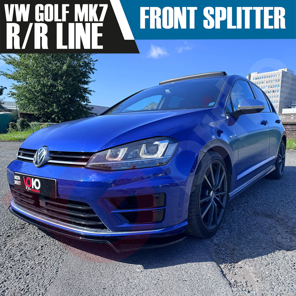 VW GOLF MK7 R/RLINE VOKO RACING GLOSS BLACK FRONT BUMPER SPLITTER LIP 2013-2016