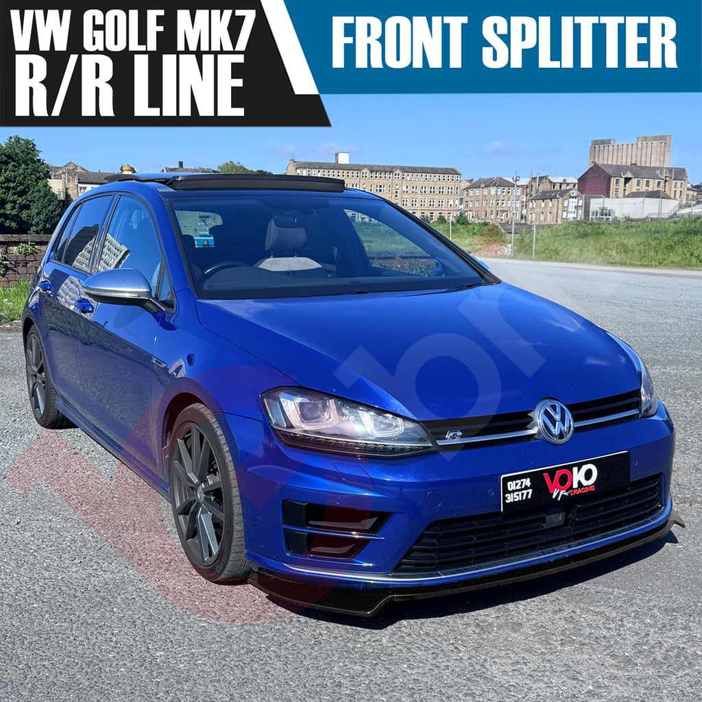 VW GOLF MK7 R/RLINE VOKO RACING GLOSS BLACK FRONT BUMPER SPLITTER LIP 2013-2016