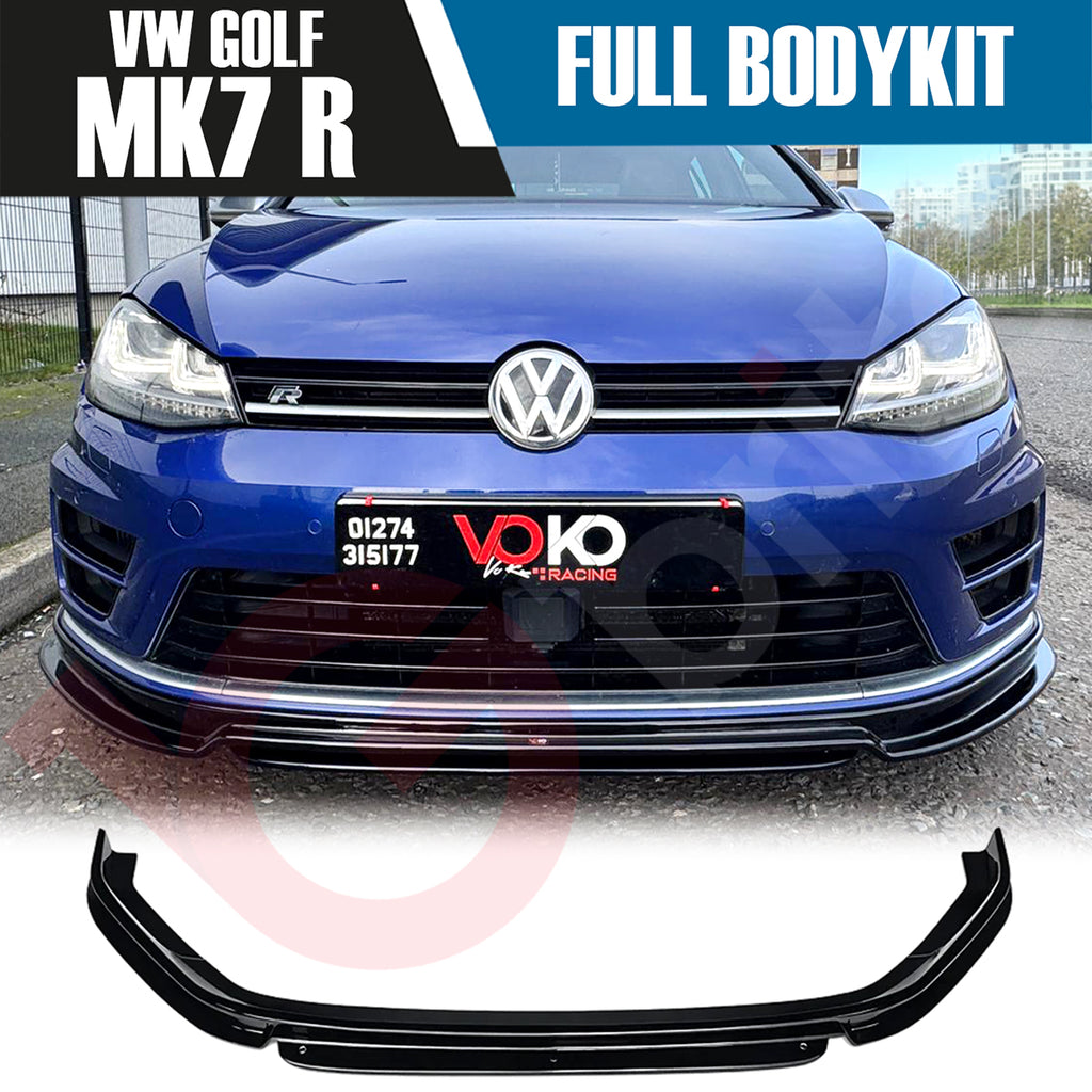 VW GOLF MK7 R FULL BODYKIT FRONT SPLITTER SIDE SKIRTS DIFFUSER SPOILER 2013-2016