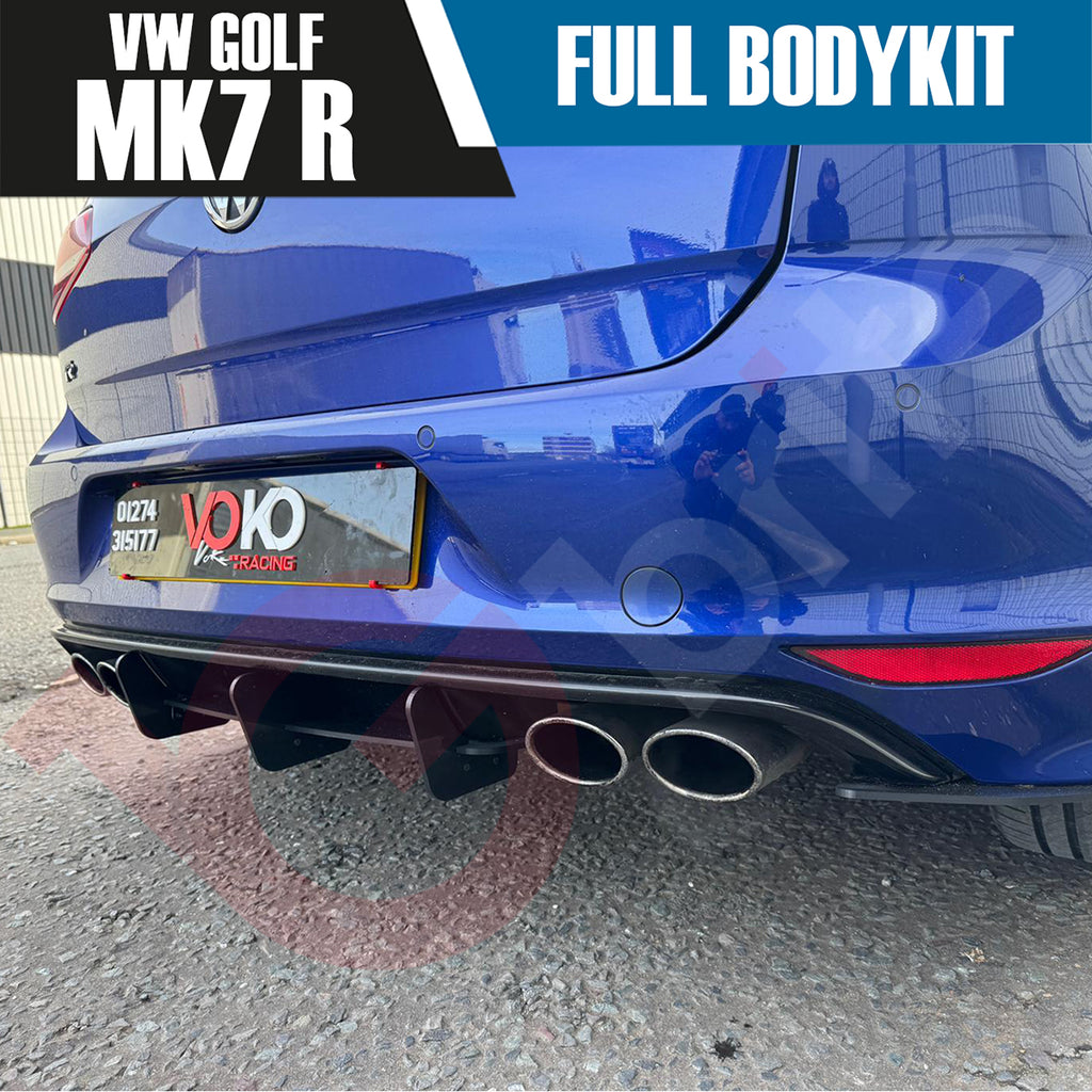 VW GOLF MK7 R FULL BODYKIT FRONT SPLITTER SIDE SKIRTS DIFFUSER SPOILER 2013-2016